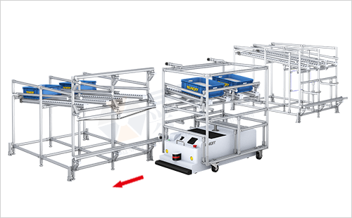 AGV周轉車+物料架(翹板型) AGV周轉車+物料架(翹板型)