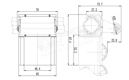 60流利條導輪接頭