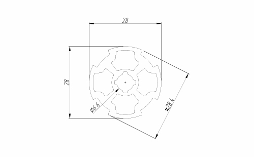 加強鋁管B尺寸圖 加強鋁管B尺寸圖
