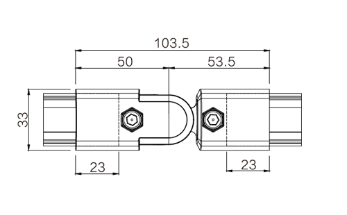 180°兩端外接旋轉接頭尺寸圖